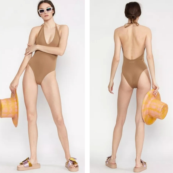 CYNTHIA ROWLEY FRANKIE HALTER NEOPRENE SWIMSUIT - Picture 1 of 7